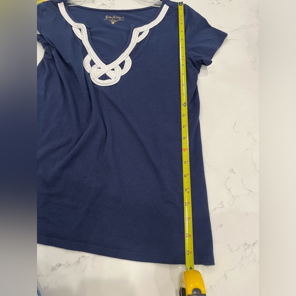 LILLY PULITZER Brewster Tshirt in navy. Size S - Picture 6 of 8